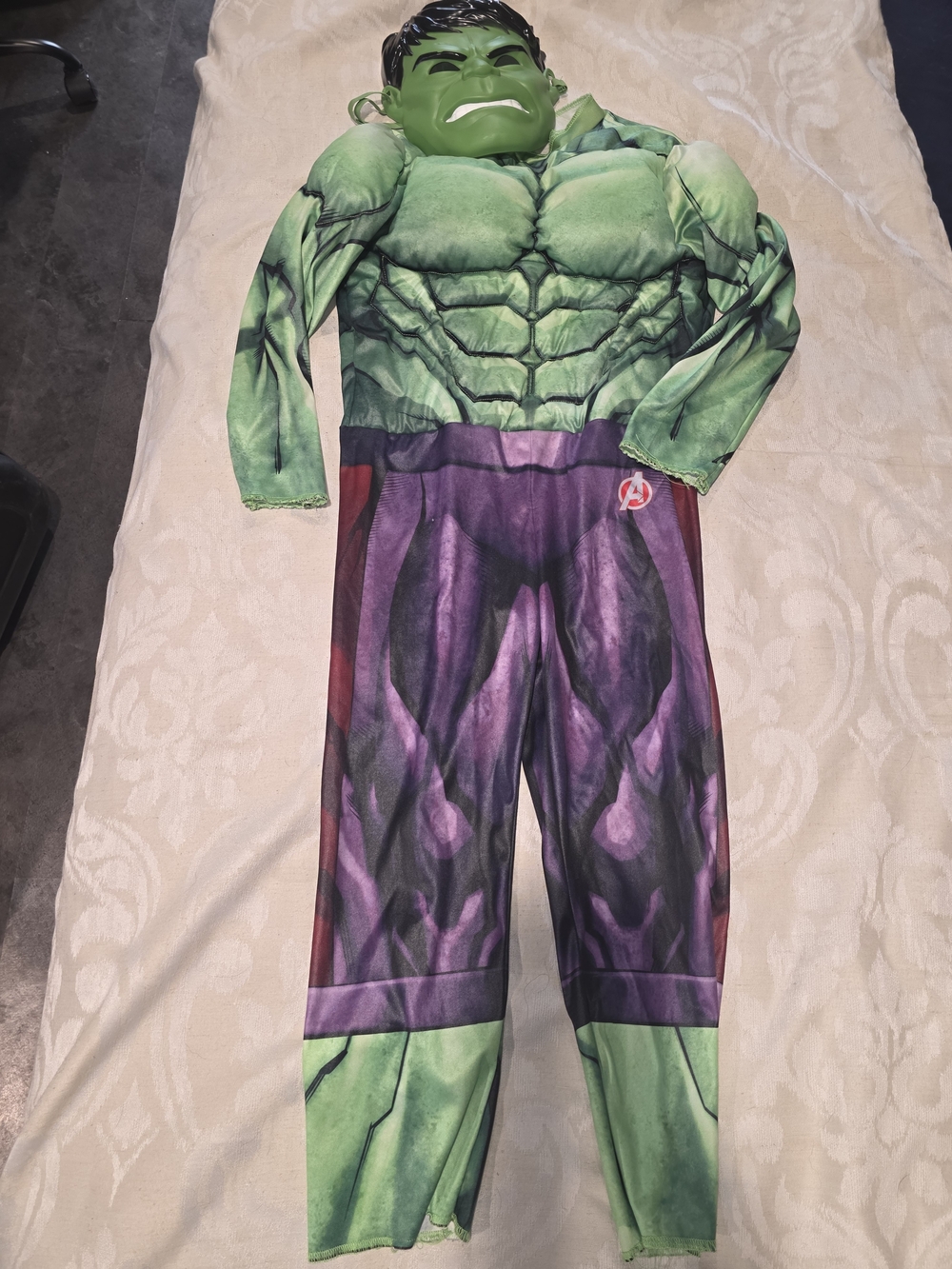 Marvel Boys Green and Purple Hulk Muscle Costume